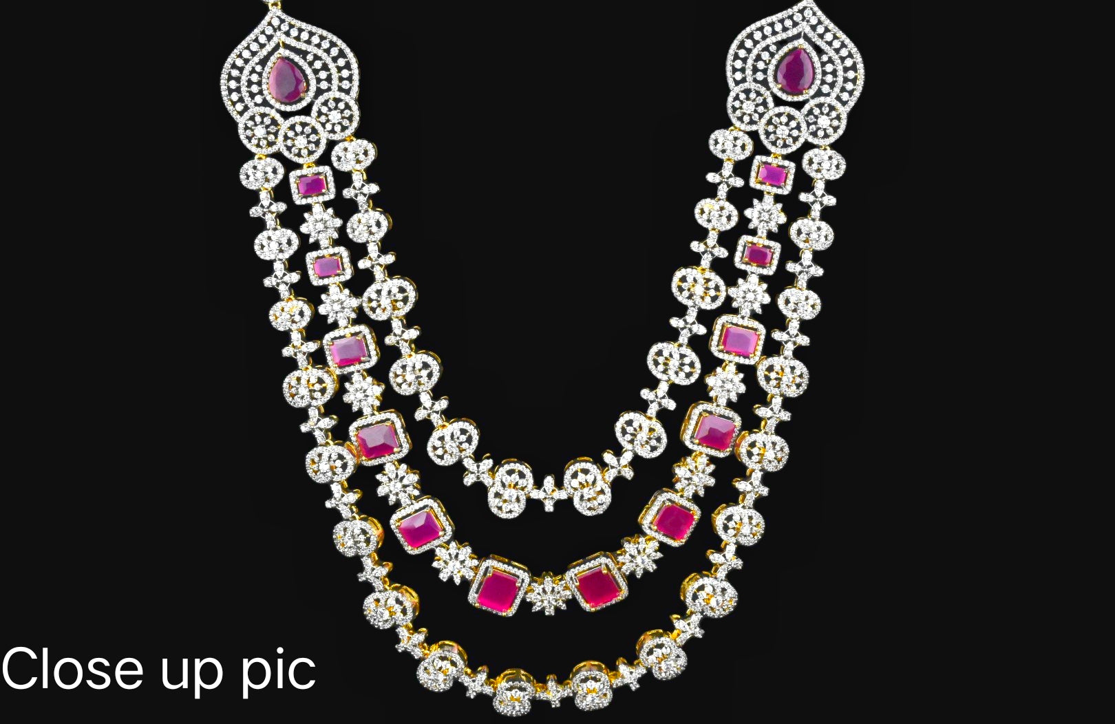 Three Layer American Diamond Haram By Asp Fashion Jewellery 