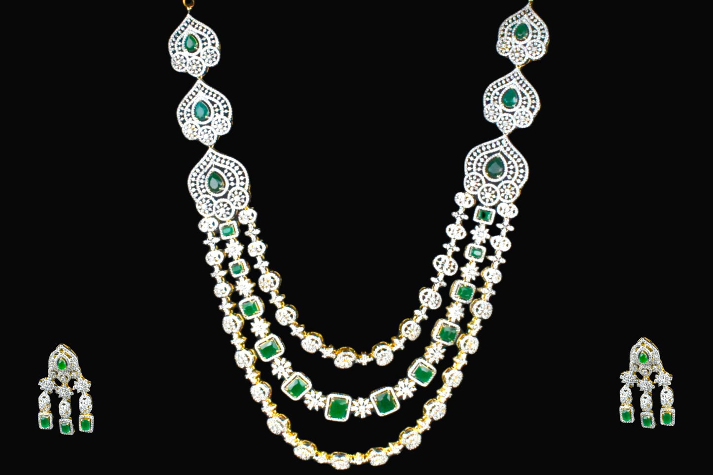 Three Layer American Diamond Haram By Asp Fashion Jewellery 