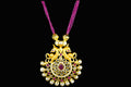 Uncut American Diamonds Pendent Set With Ruby Necklace By Asp Fashion Jewellery 