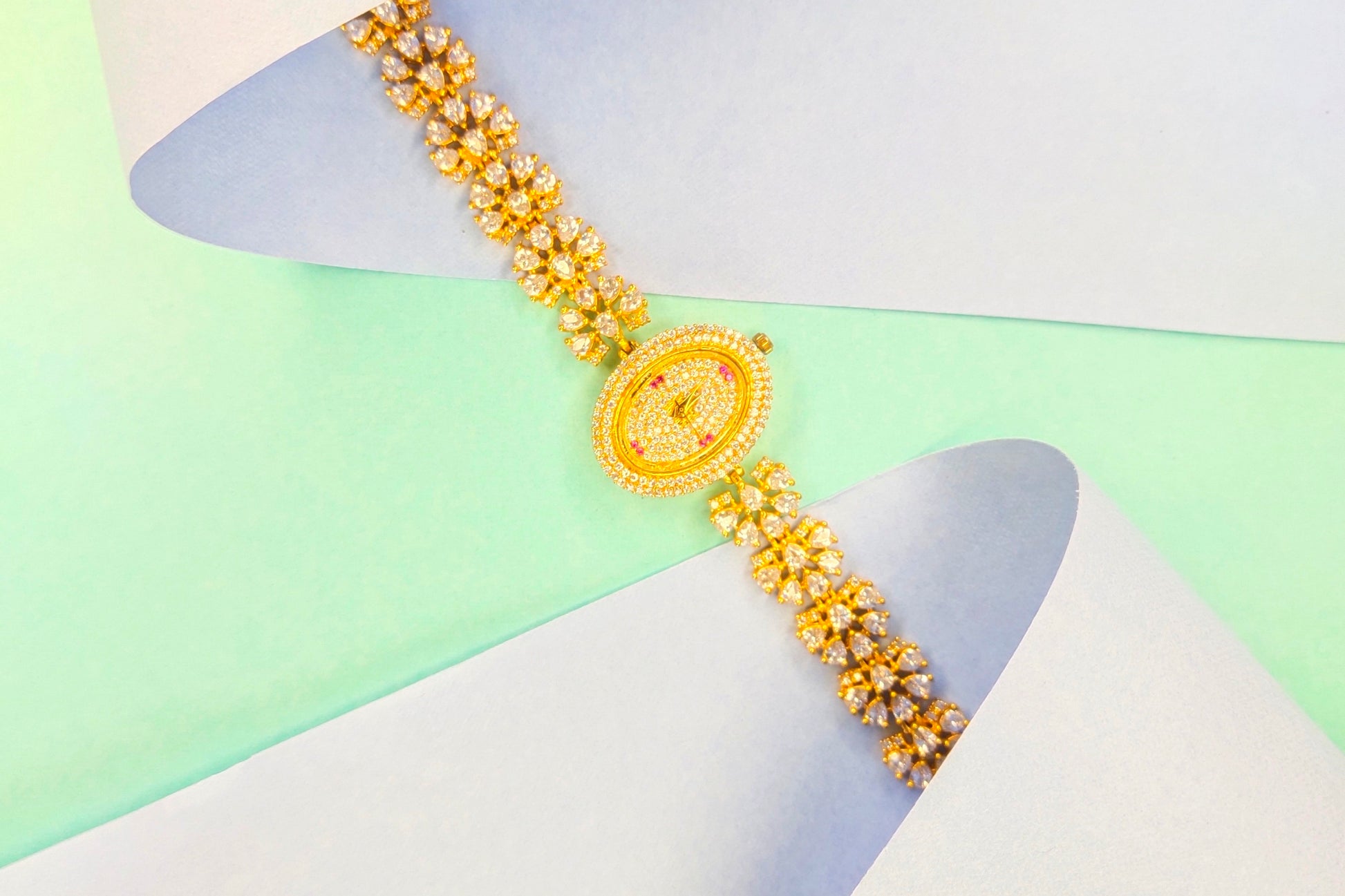 Stylish Gold Plated Cz Watch By Asp Fashion Jewellery