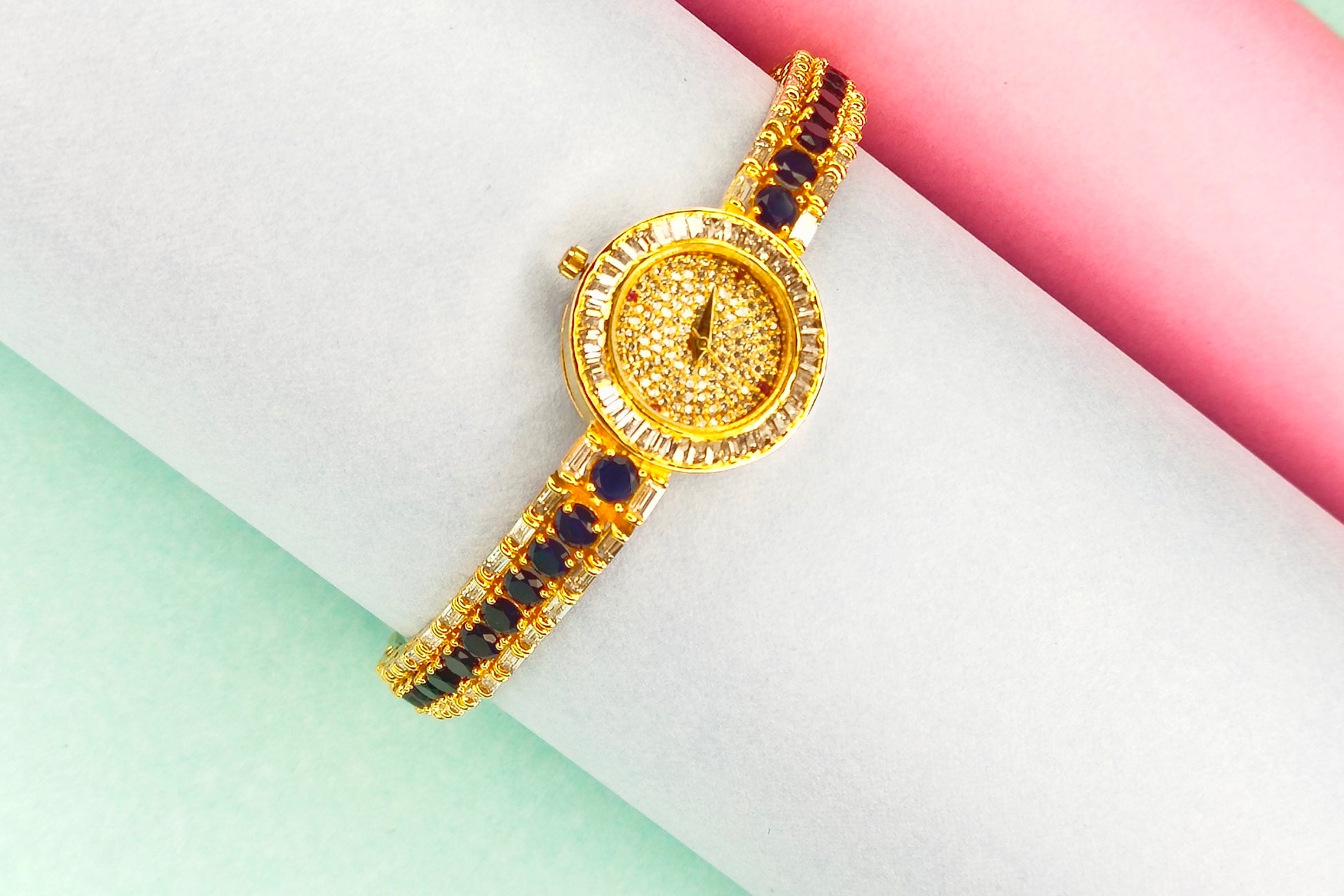 Stylish Gold Plated Cz Watch By Asp Fashion Jewellery