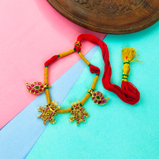 Kundan Mango & Peacock Dori Necklace By Asp Fashion Jewellery