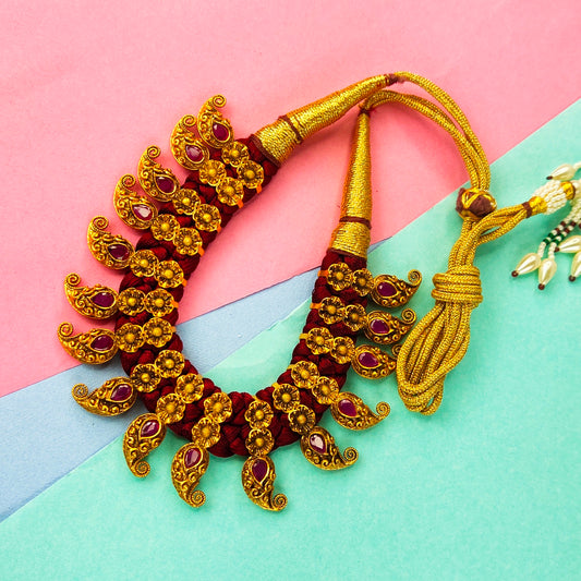 Antique Mango Dori Necklace Earrings Set By Asp Fashion Jewellery