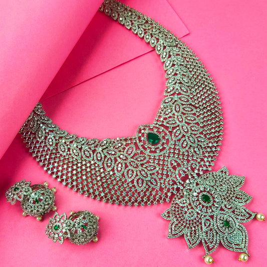 Grand American Diamond Necklace By Asp Fashion Jewellery