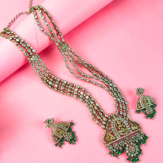 Victorian Polki Emrald Laxmi Haram By Asp Fashion Jewellery