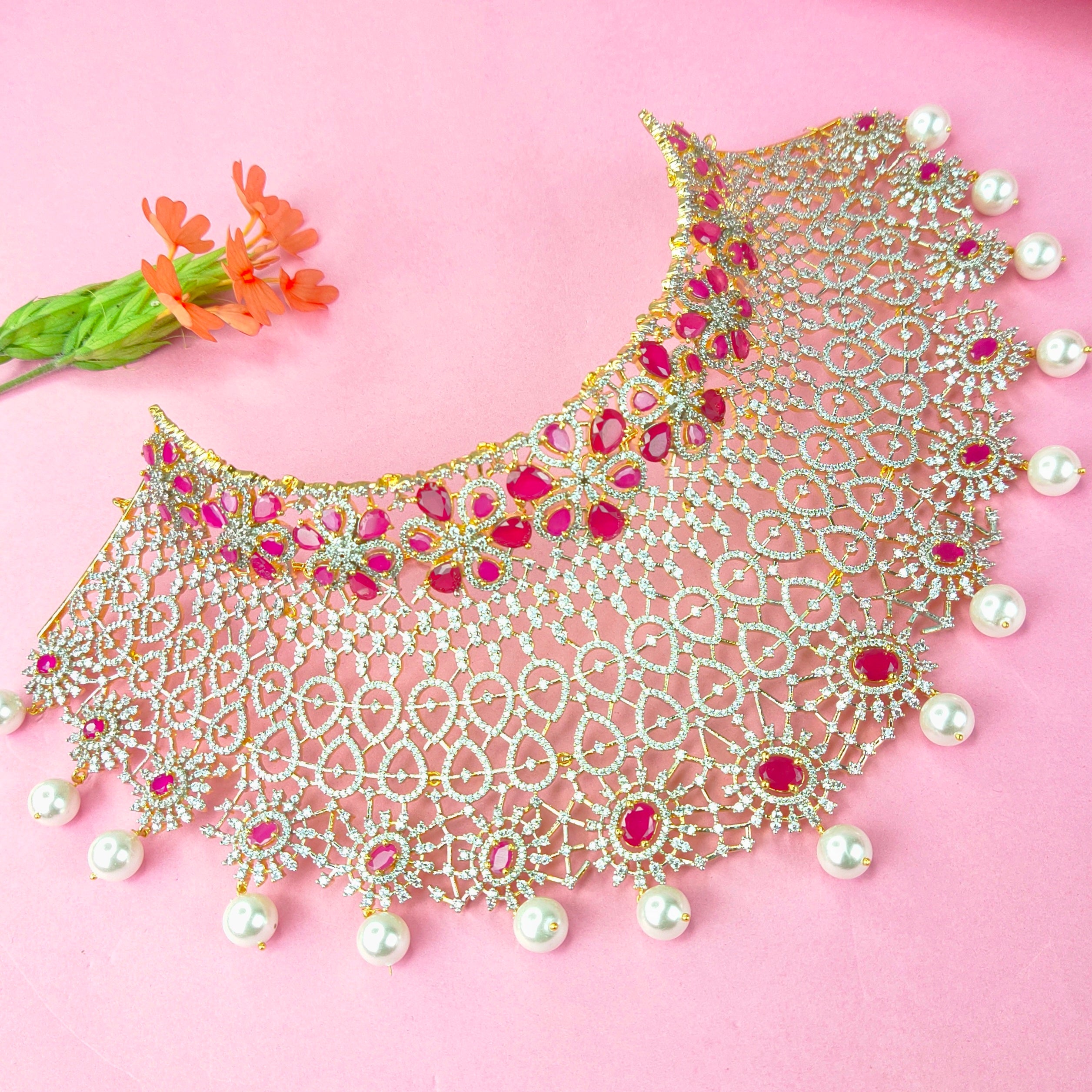 Evergreen Radiance American Diamond Necklace