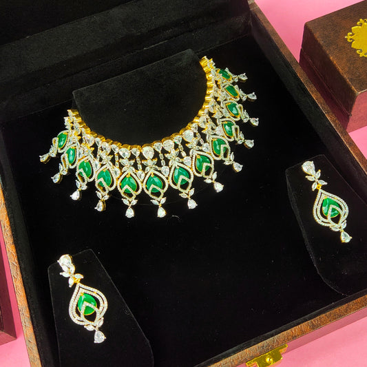 Grand American Diamond Choker Necklace Set By Asp Fashion Jewellery