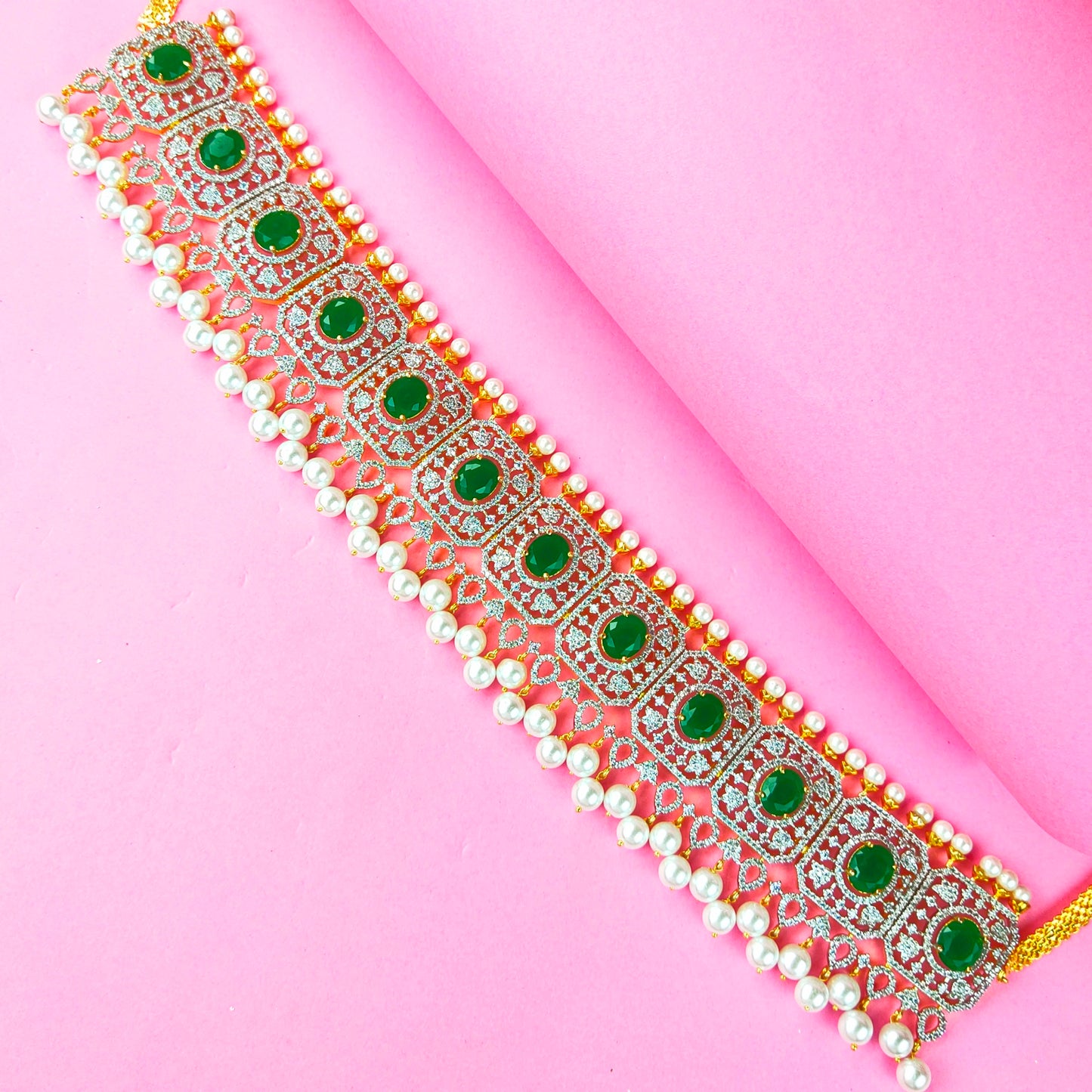 Stylish floral pattern diamond Chain waist belt By Asp Fashion Jewellery
