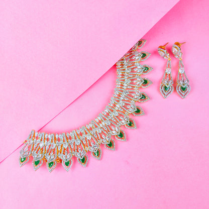 Evergreen Radiance American Diamond Choker Necklace Set By Asp Fashion Jewellery