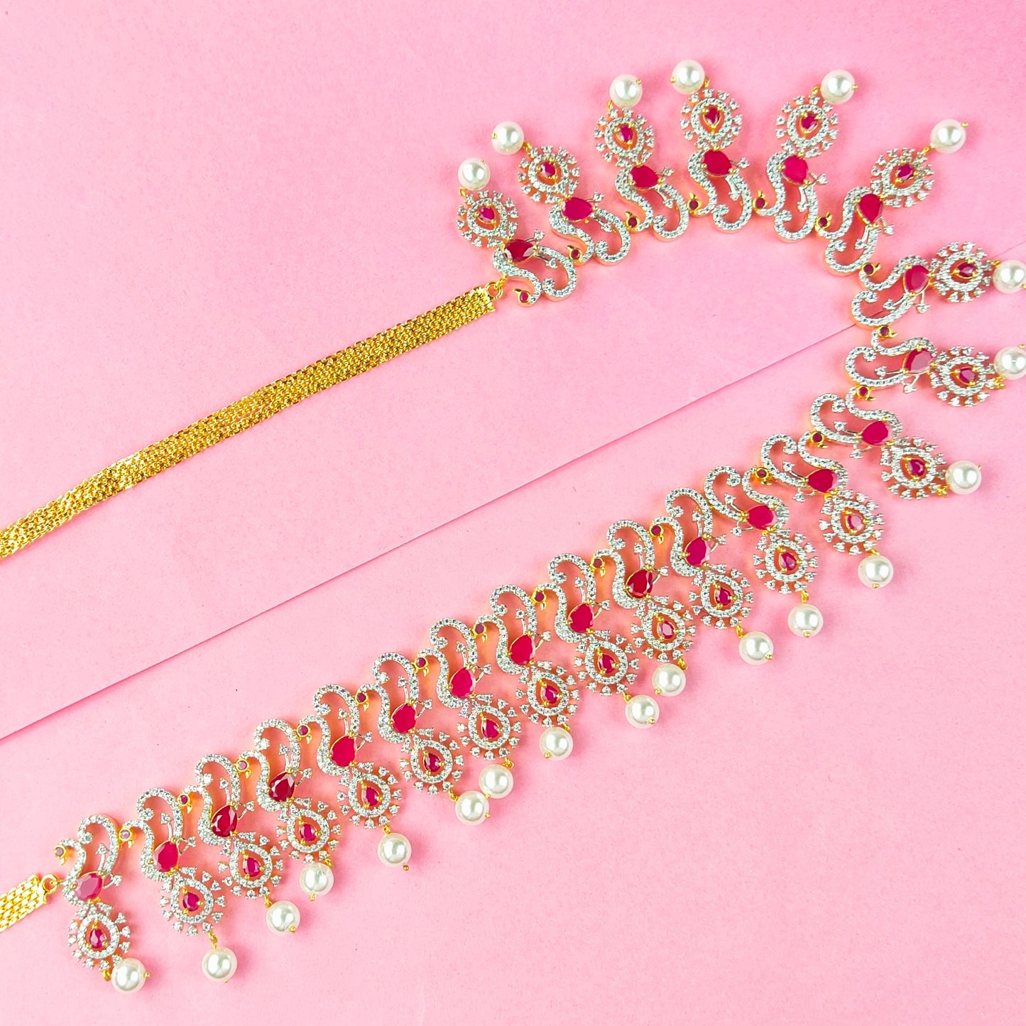 Mayuri American Diamonds Chain Vaddanam By Asp Fashion Jewellery