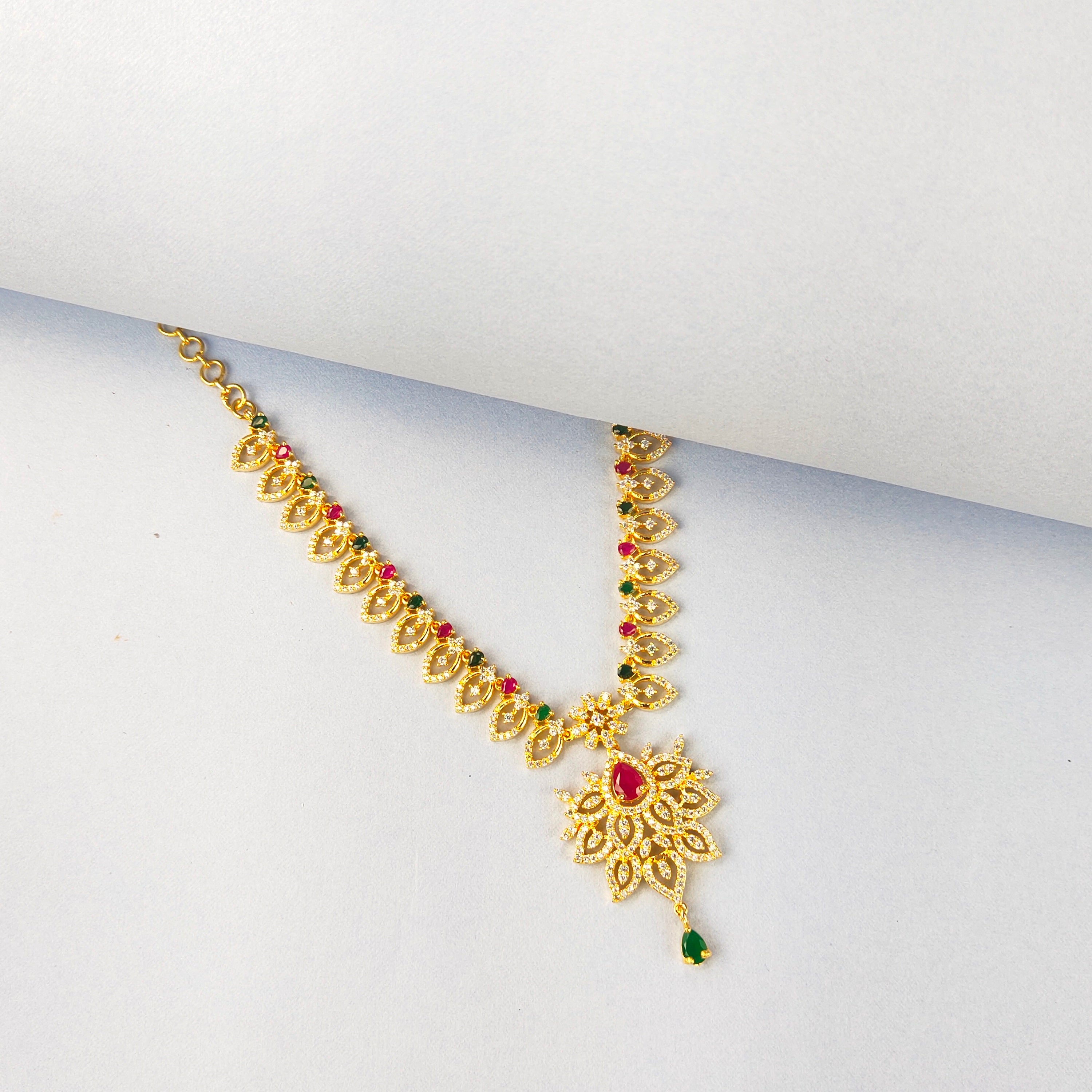 Cz Short Necklace Set By Asp Fashion Jewellery