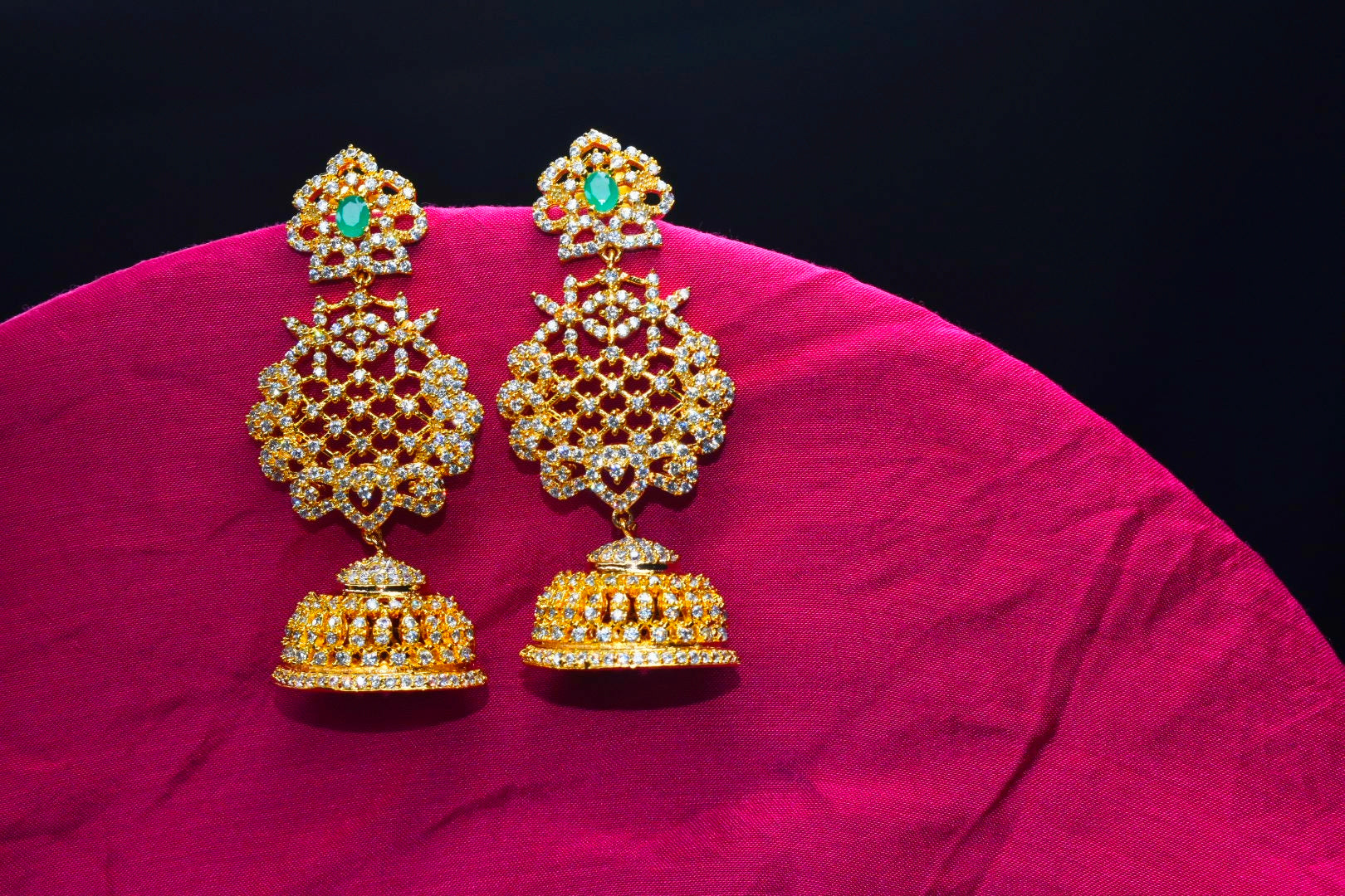 Elegant CZ Jhumka Earrings By Asp Fashion Jewellery