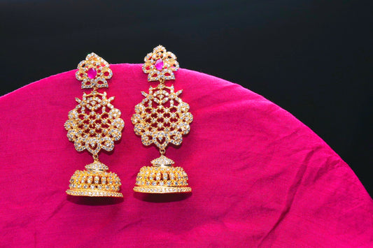Elegant CZ Jhumka Earrings By Asp Fashion Jewellery