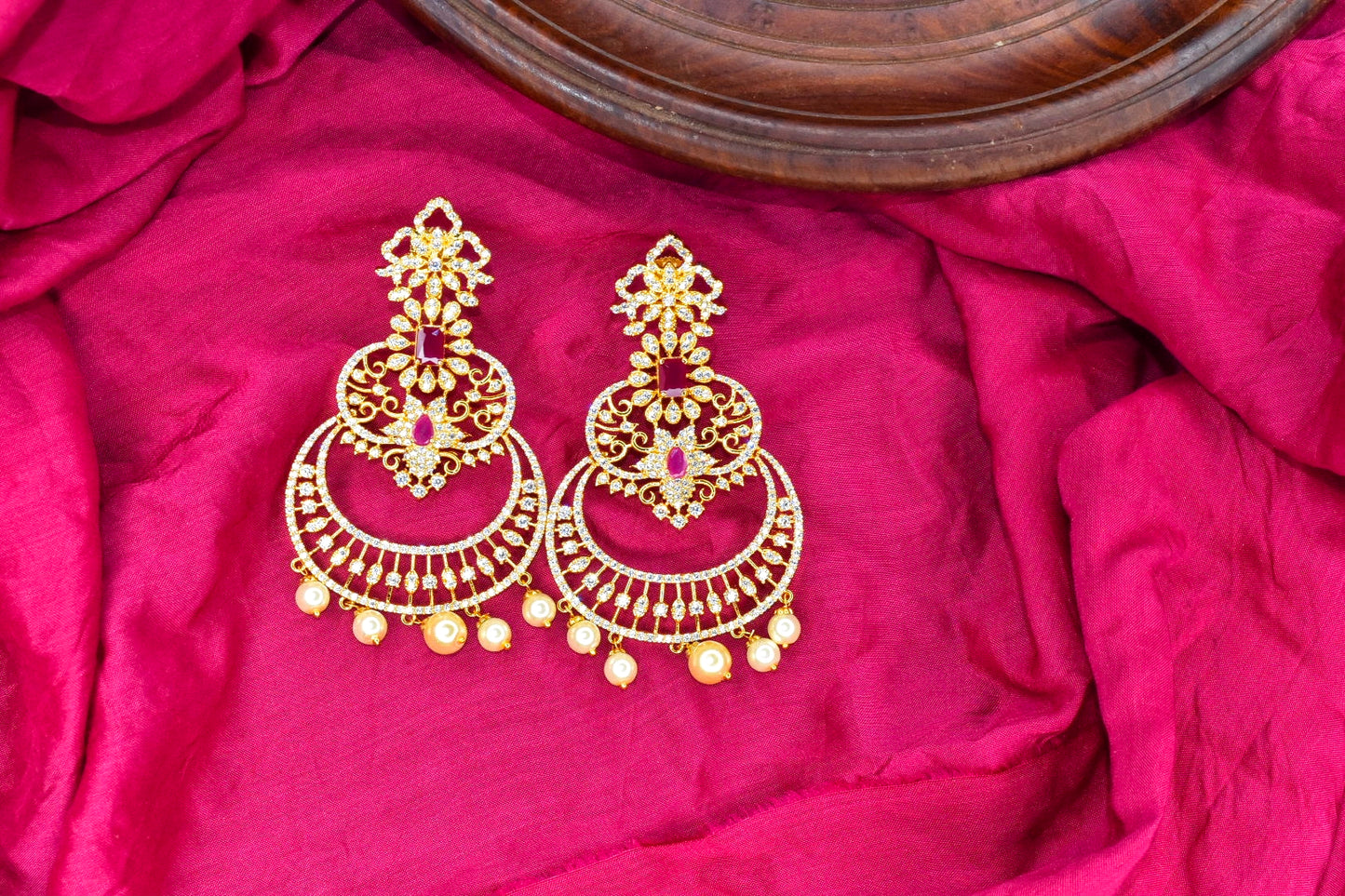 Cz Chandbali Earrings By Asp Fashion Jewellery