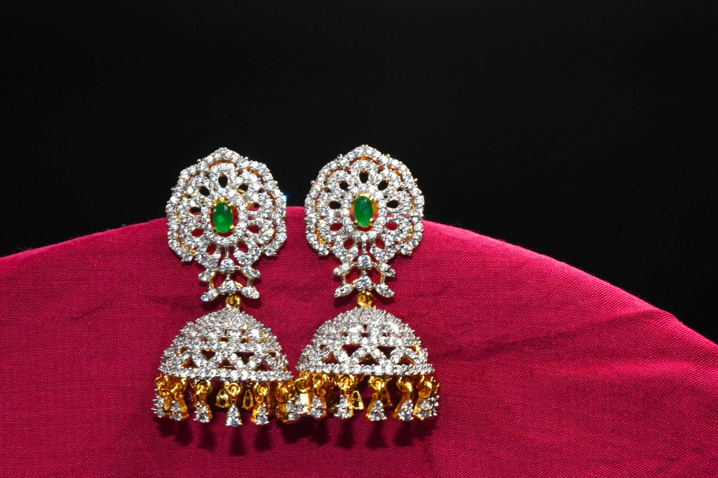 American Diamond Jumka By Asp Fashion Jewellery