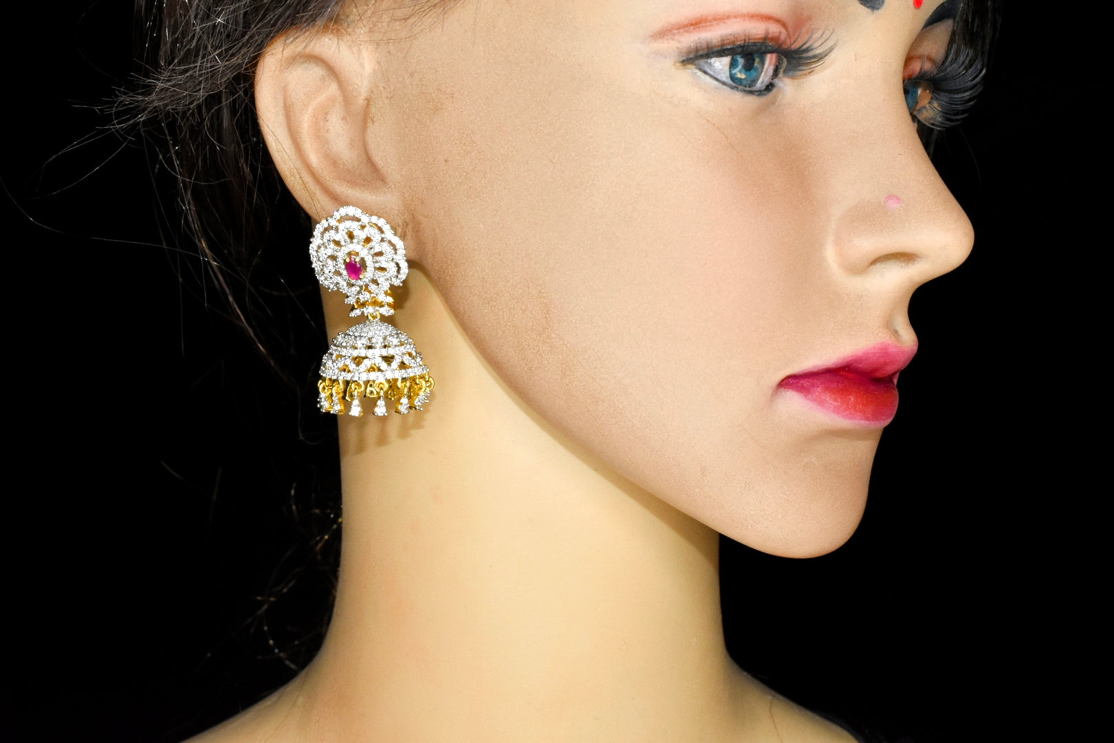 American Diamond Jumka By Asp Fashion Jewellery