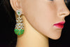 American Diamond Jhumki Earrings - 24K Gold Plated Traditional Indian Jewelry