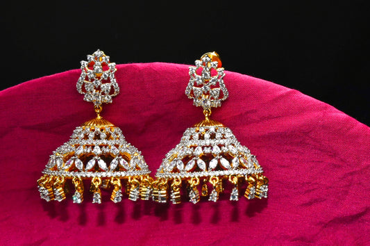 Alluring Traditional American Diamond Jhumkas By Asp Fashion Jewellery