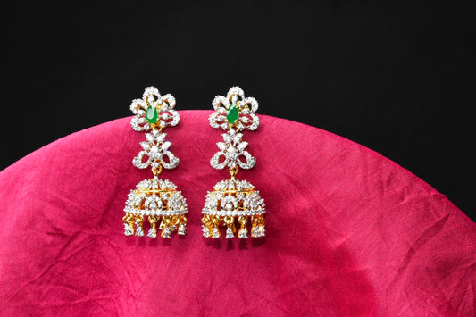 American Diamond Jhumki Earrings By Asp Fashion Jewellery