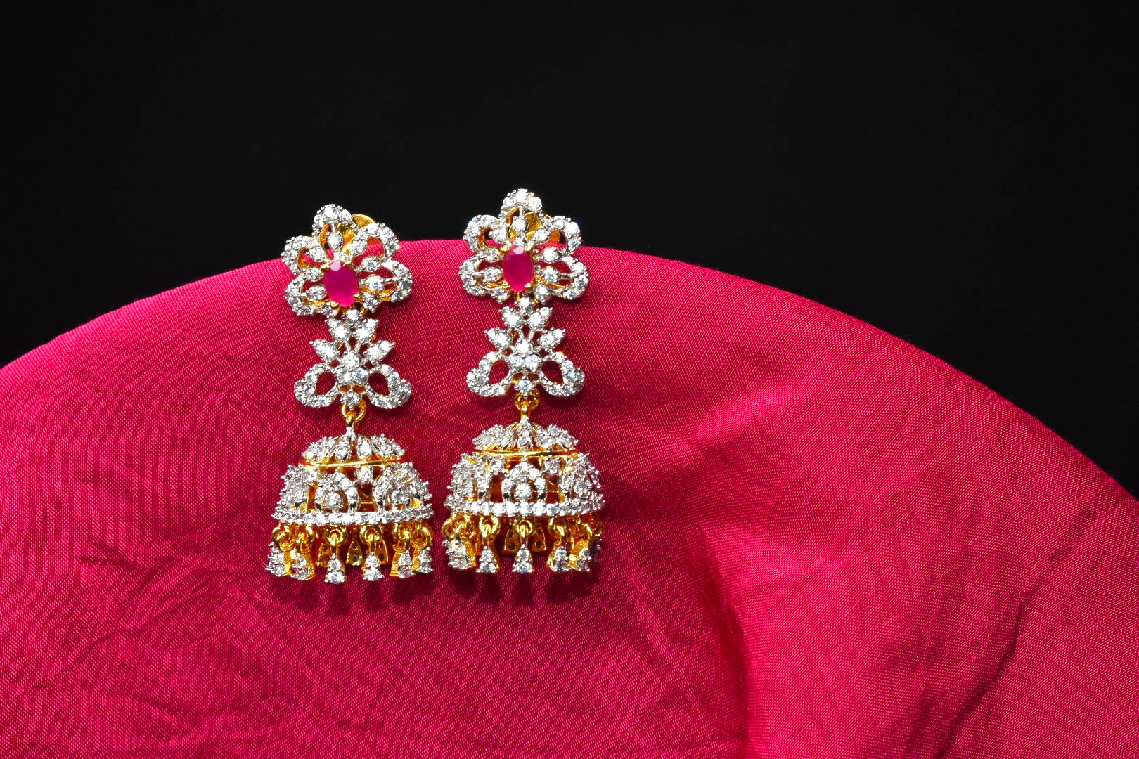 American Diamond Jhumki Earrings By Asp Fashion Jewellery