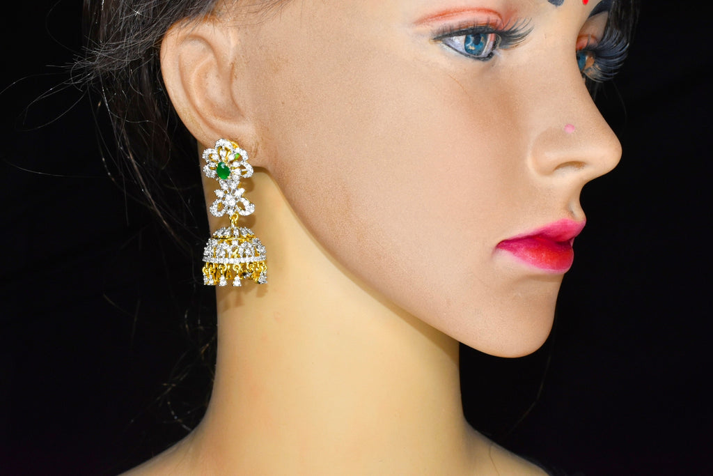 American Diamond Jhumki Earrings By Asp Fashion Jewellery