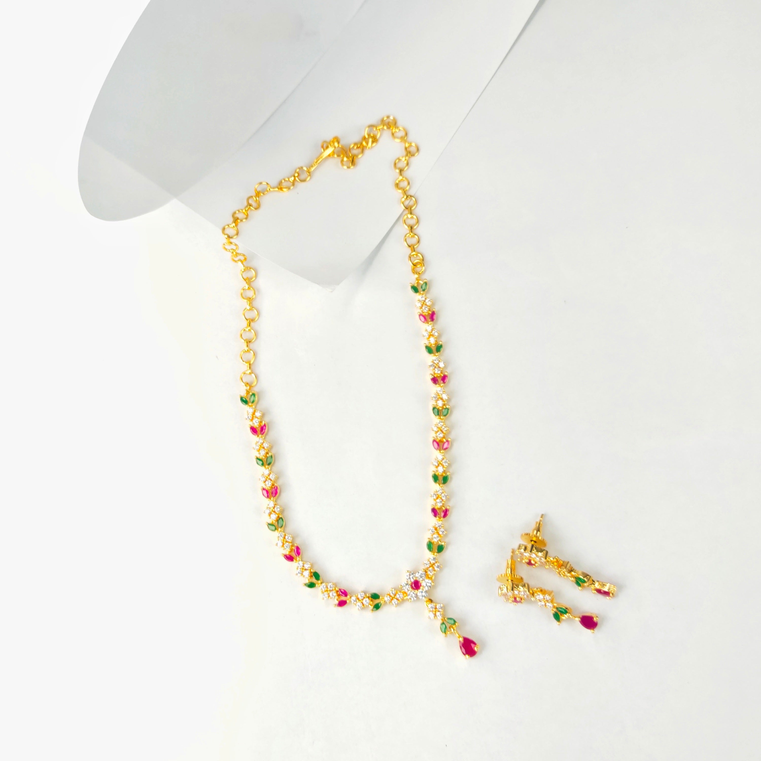 CZ Necklace Set - Elegant Cubic Zirconia Bridal Jewellery