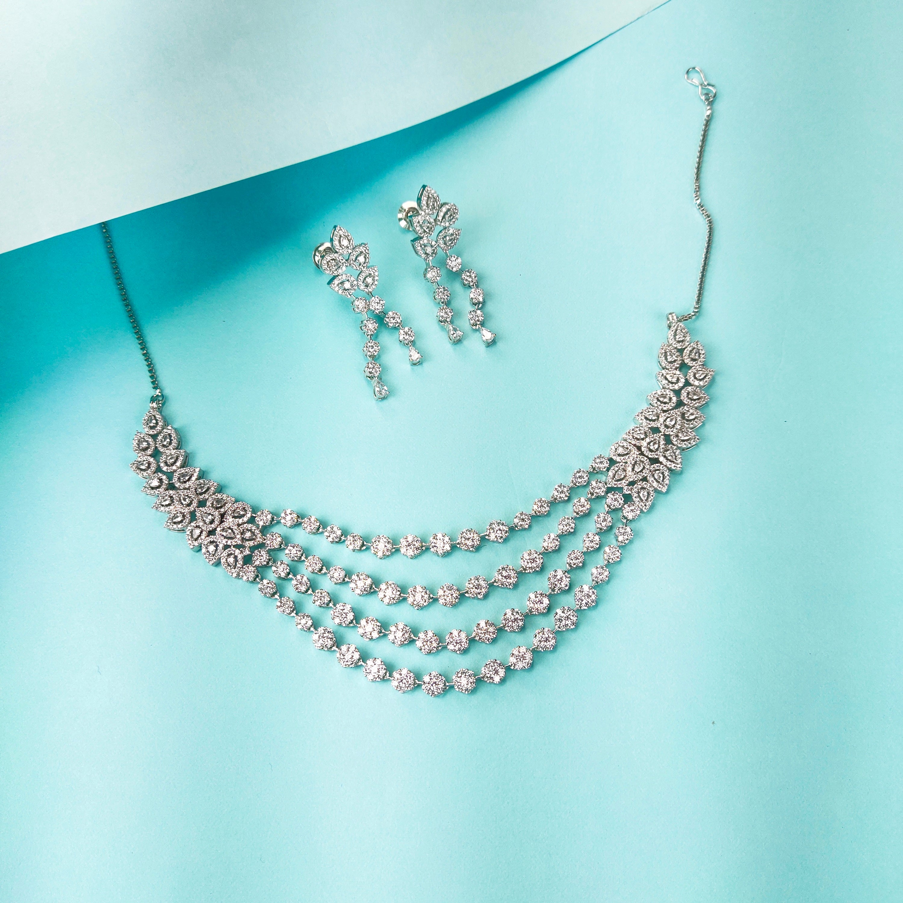 Elegant CZ Necklace Set - Sparkling Cubic Zirconia Jewelry