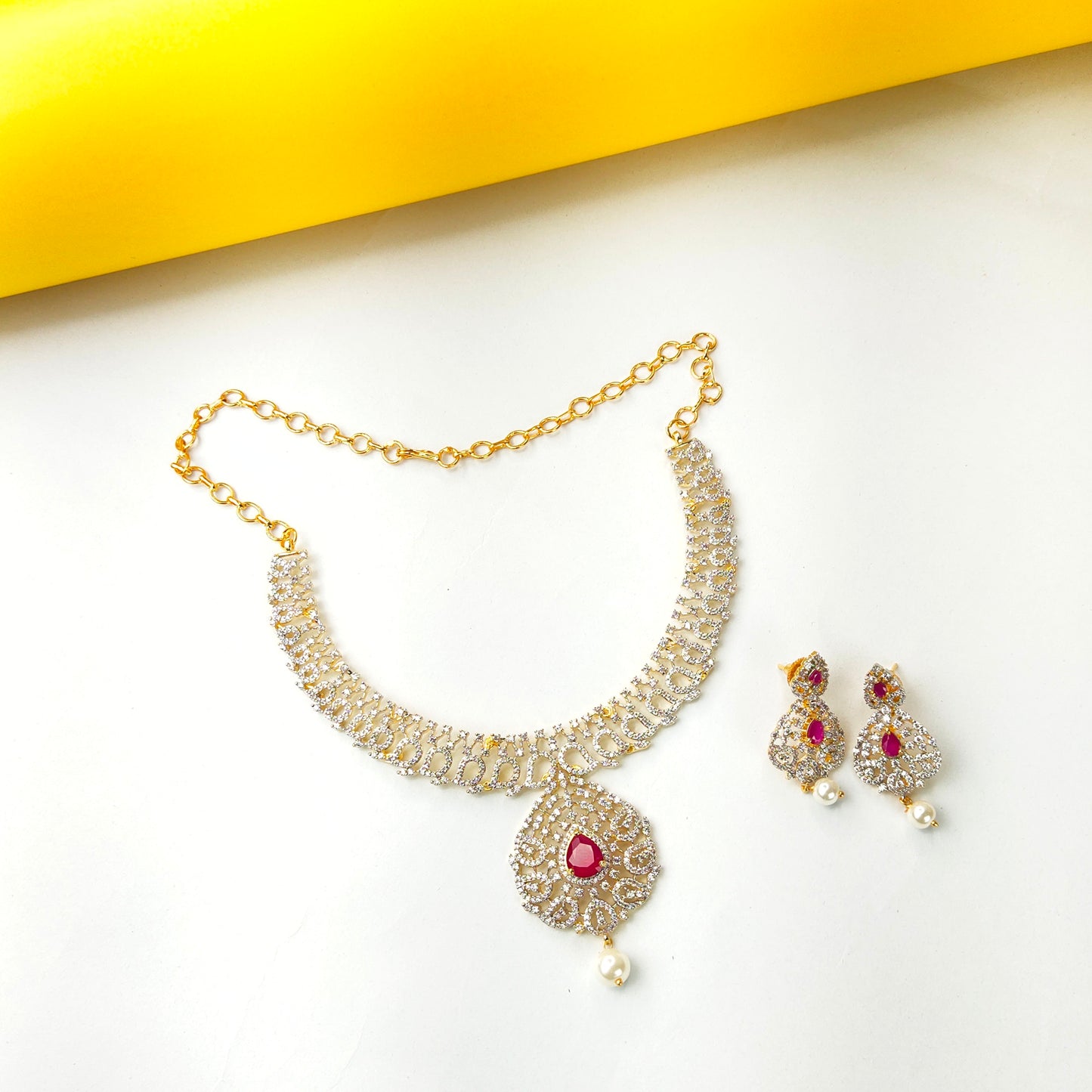 Bridal American Diamond Necklace Set By Asp Fashion Jewellery