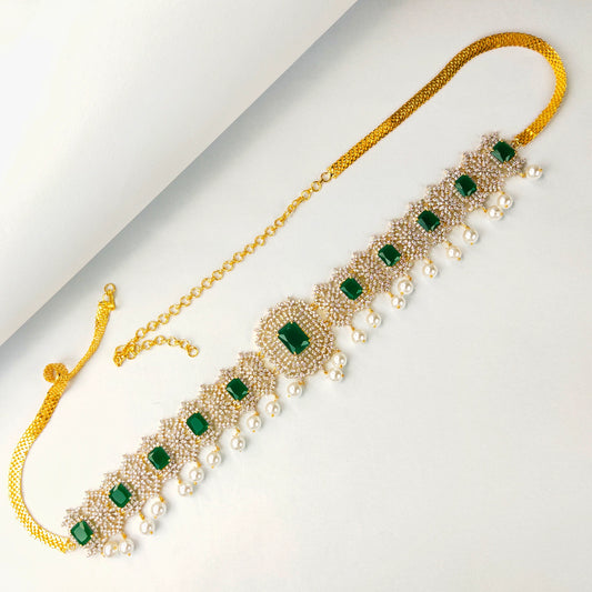 Beautiful American Diamond Studded Chain Vaddanam By Asp Fashion Jewellery