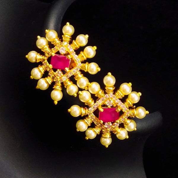 Surya Kanti Square Pearls Studs Earrings By Asp Fashion Jewellery