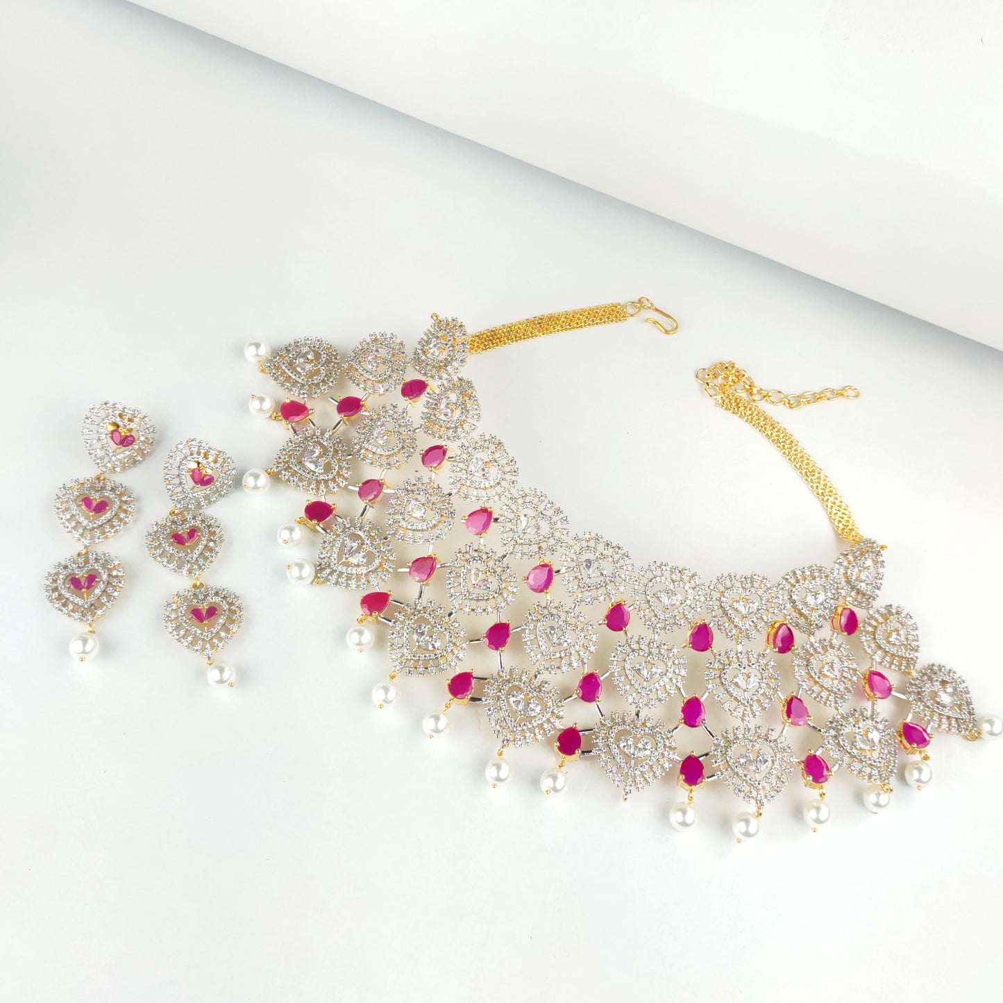 Bridal American Diamond Choker Necklace Set By Asp Fashion Jewellery