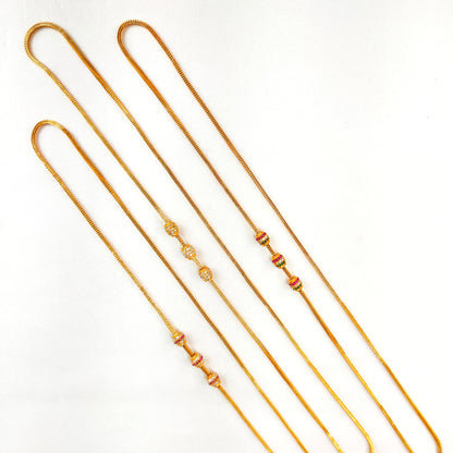 One Gram Gold Daily Wear Cz Fancy Ball Mugappu Thali Chain By Asp Fashion Jewellery