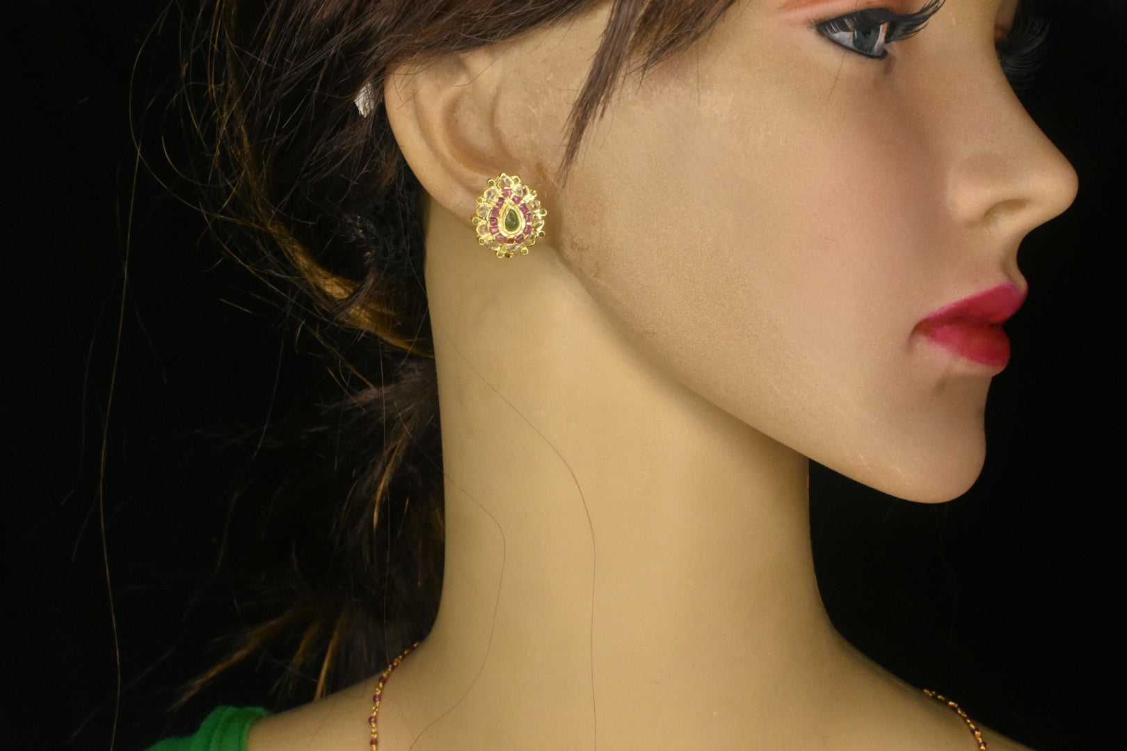 Kempu Studs - Daily Wear Traditional Gold Plated Earrings