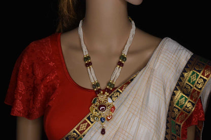 Navratna pendent With Beads Necklace