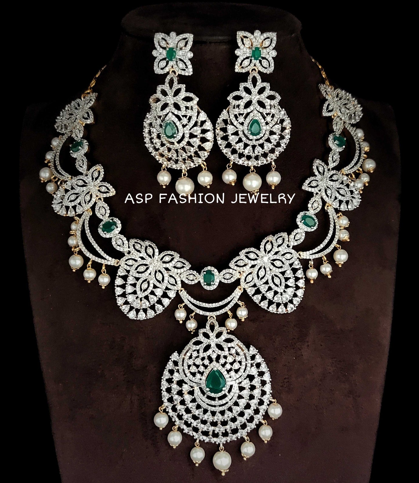 Beautifully designed American Diamonds Designer necklace set