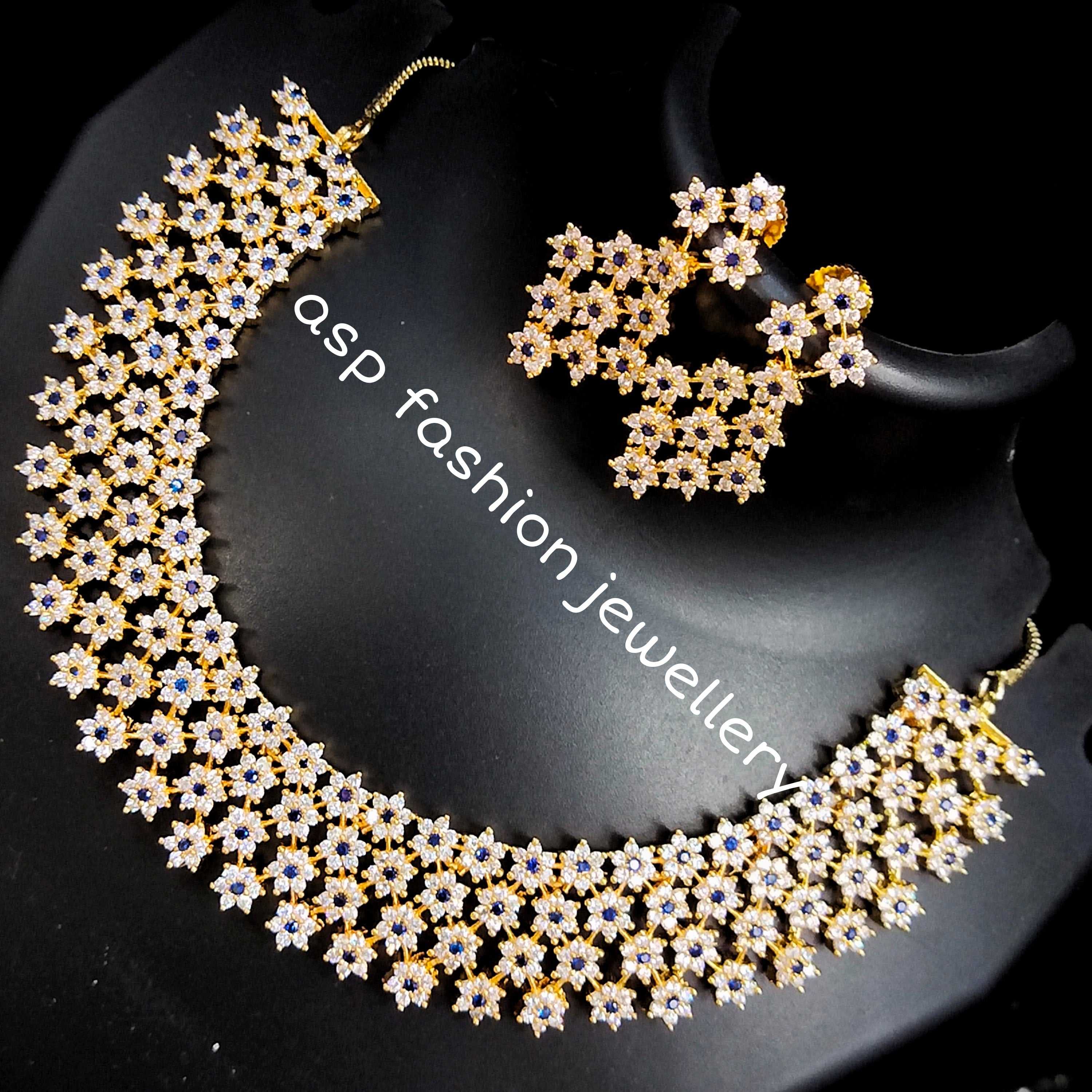 Beautifully Designed Most Trending Czs,Ruby Necklace Set