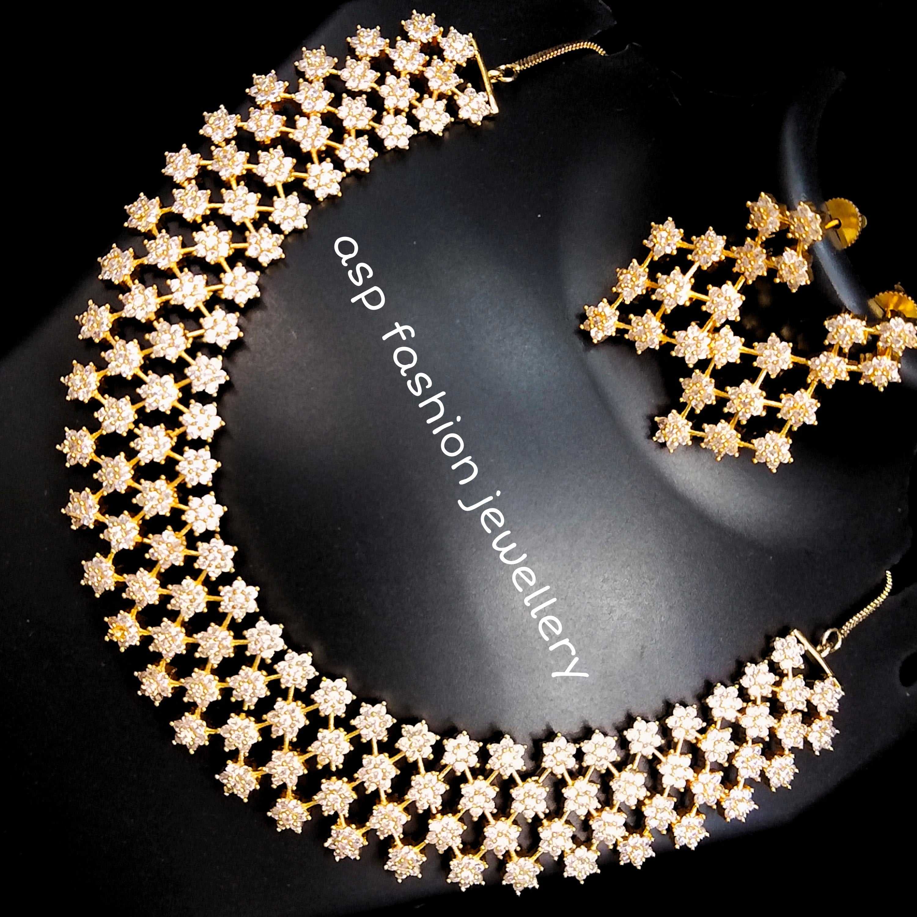 Beautifully Designed Most Trending Czs,Ruby Necklace Set