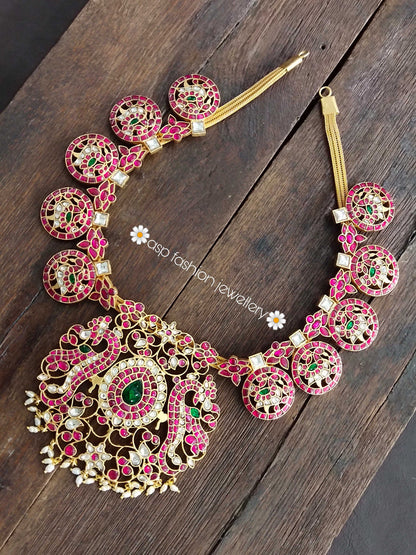 Kundan With Ruby Bindi Necklace