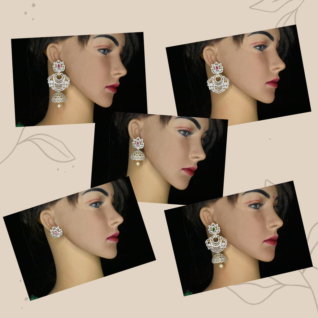 4 in 1 detachable diamond jhumkas