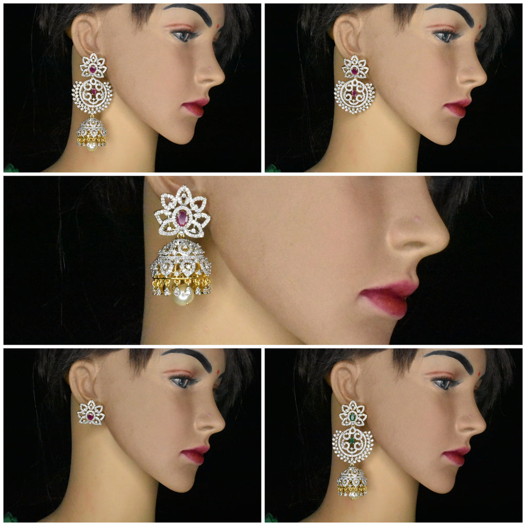 4 in 1 detachable diamond jhumkas