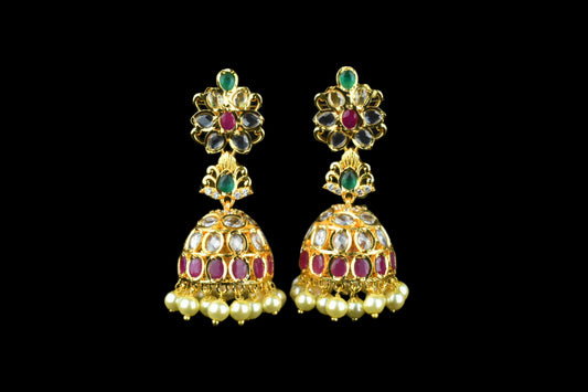 Uncut Diamond Jhumkas - Asp fashion jewellery