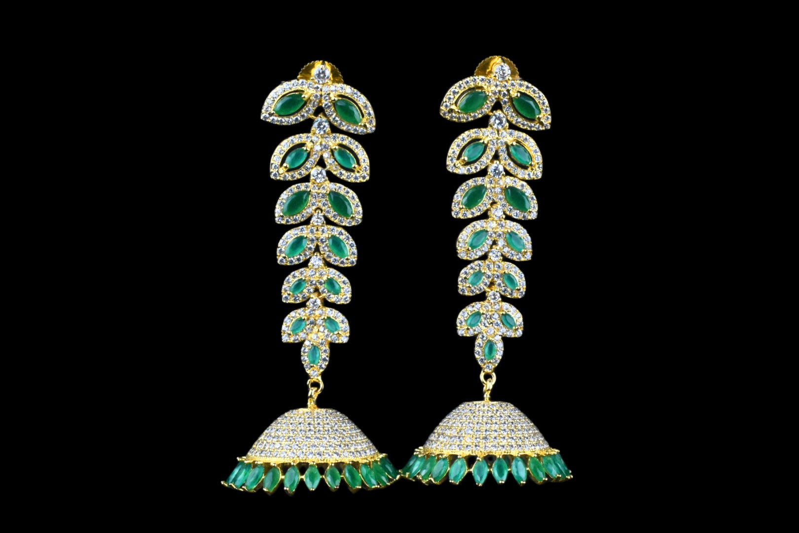 Cz Leaf Jhumka 