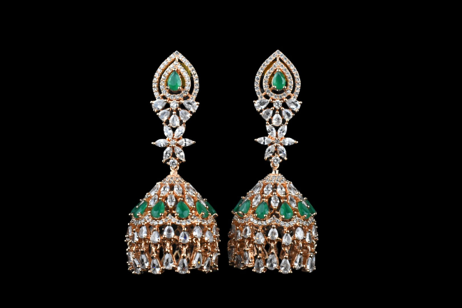 Rose gold american Diamond Jhumka