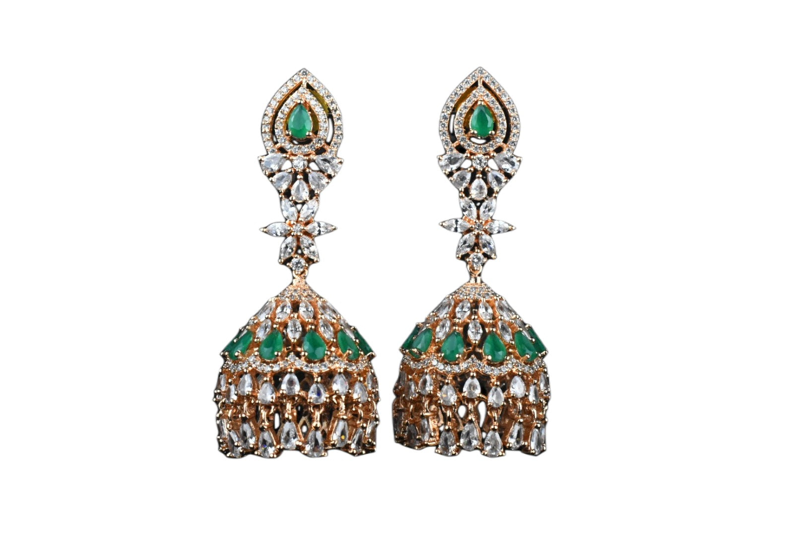 Rose gold american Diamond Jhumka