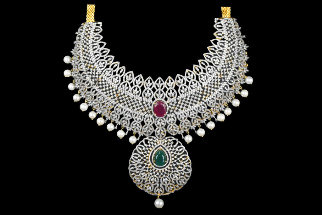 Bridal American Diamond Necklace Set By Asp Fashion Jewellery