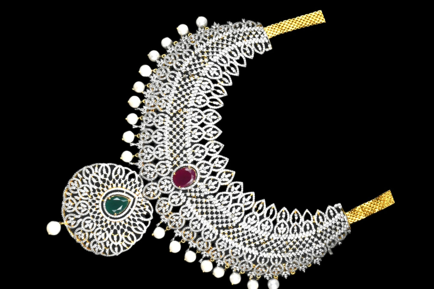 Bridal American Diamond Necklace Set By Asp Fashion Jewellery