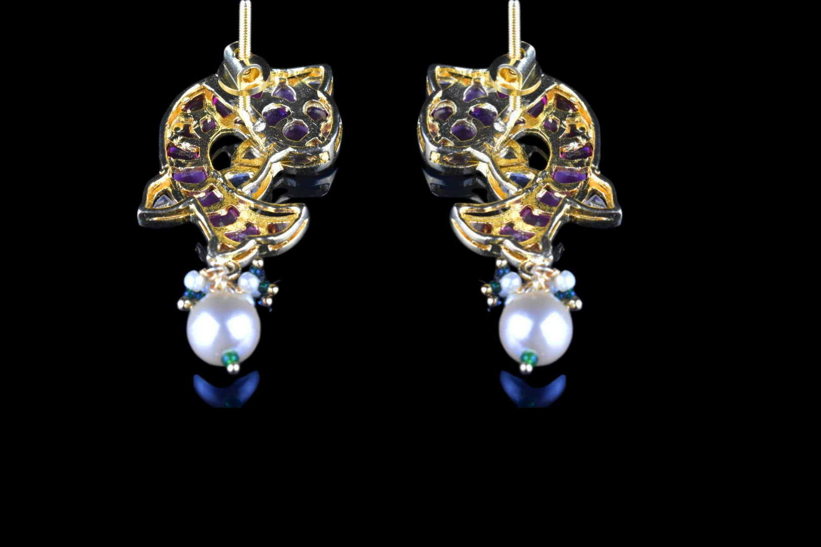 Fish shaped Kempu Studs Earrings By Asp Fashion Jewellery