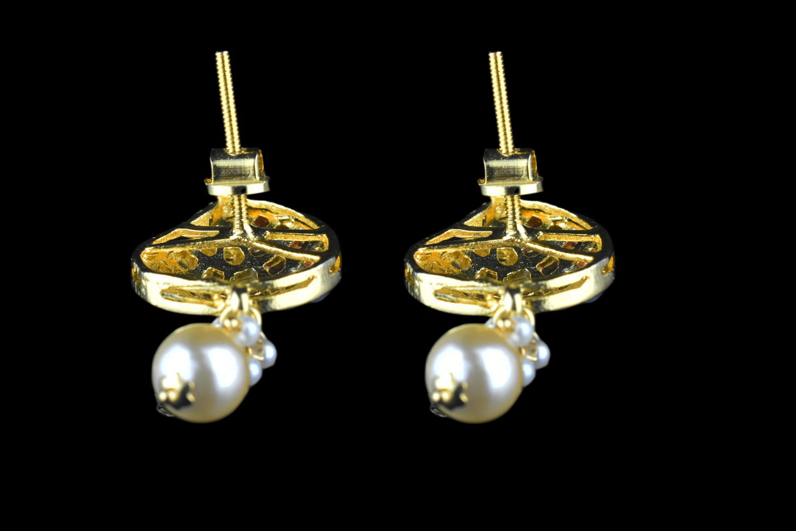 Mango Design Kempu Studs Earrings By Asp Fashion Jewellery