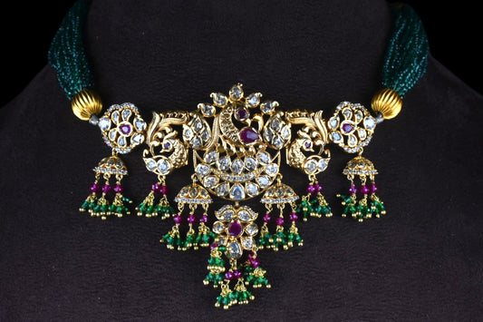 Cz Peacock Beads Choker Set By Asp Fashion Jewellery 