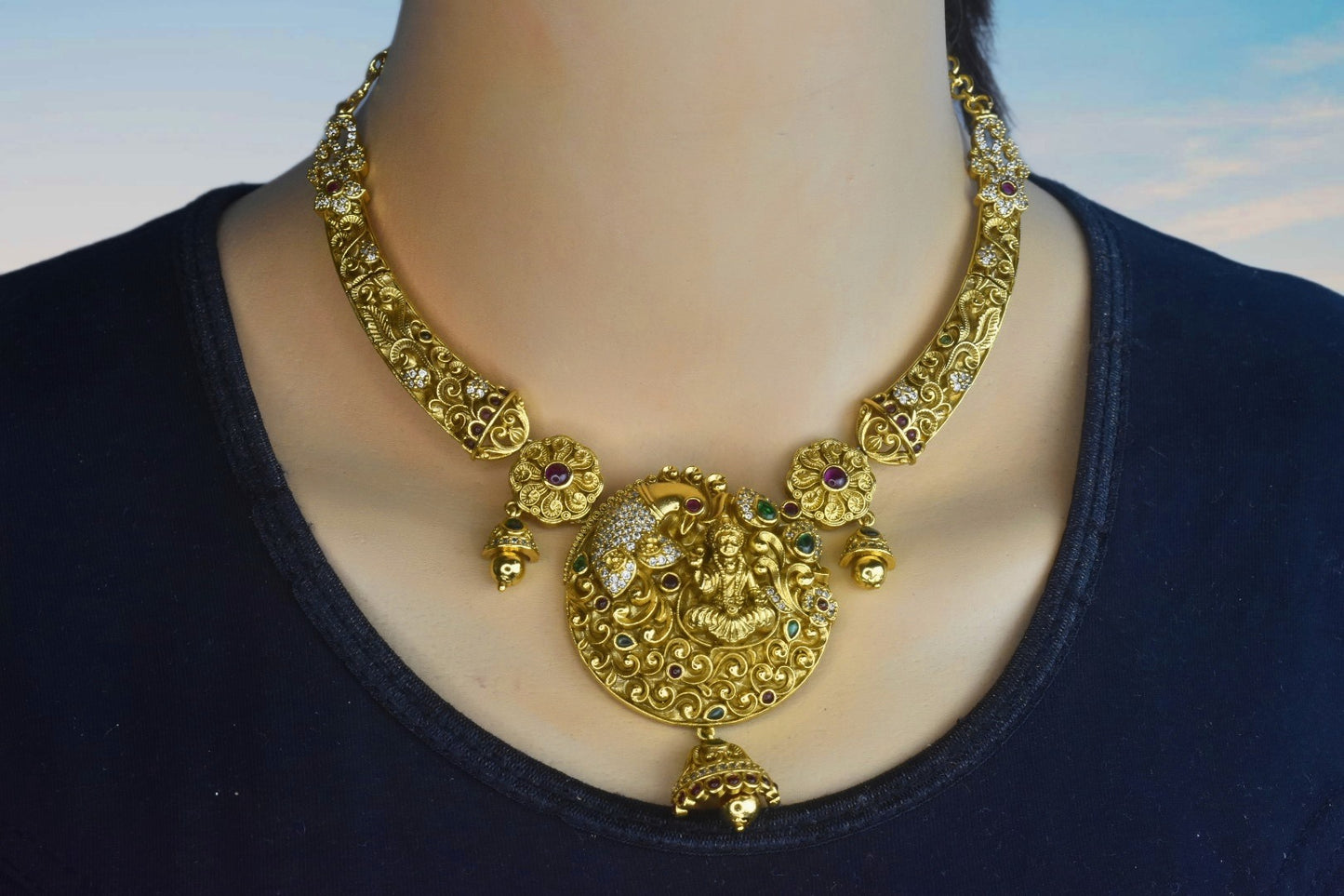 One Gram Gold Antique Lakshmi Kanti By Asp Fashion Jewellery  